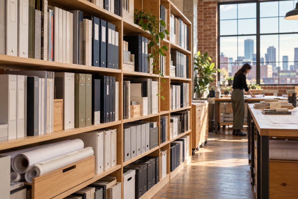 Archived technical specifications and verification records at the Kelvorina office